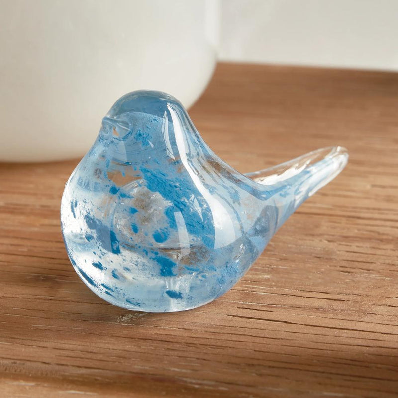 blue glass finches set 