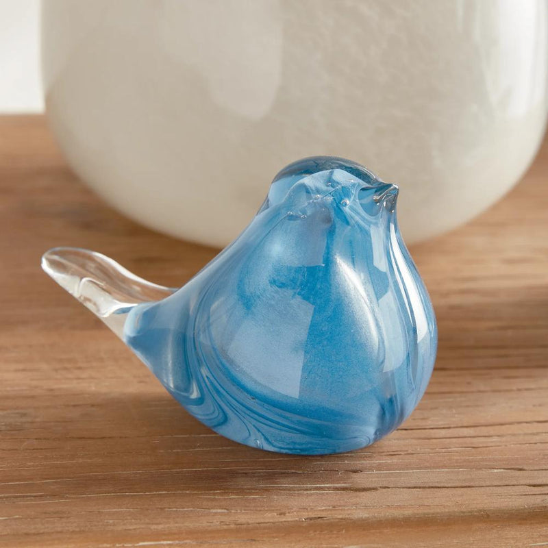 blue glass finches set 