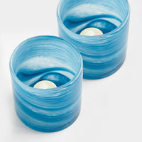 seaside hurricane glass blue 