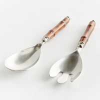 classic salad serving set bamboo handles