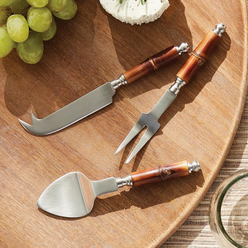 classic cheese knife set bamboo handles 