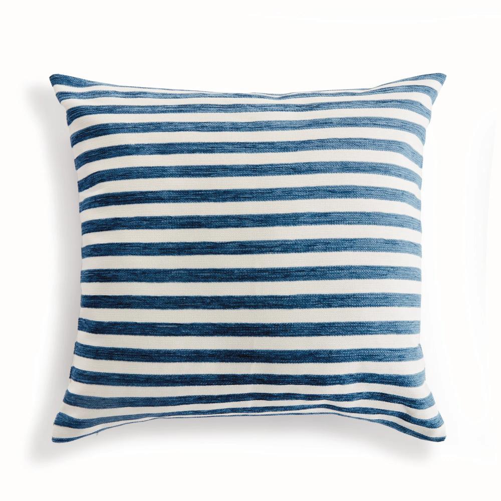 dark blue stripe outdoor pillow 
