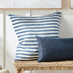 dark blue stripe outdoor pillow 