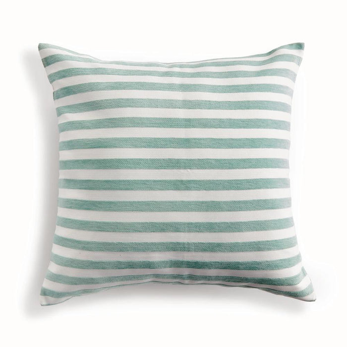 seafoam stripe outdoor square pillow