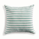 seafoam stripe outdoor square pillow