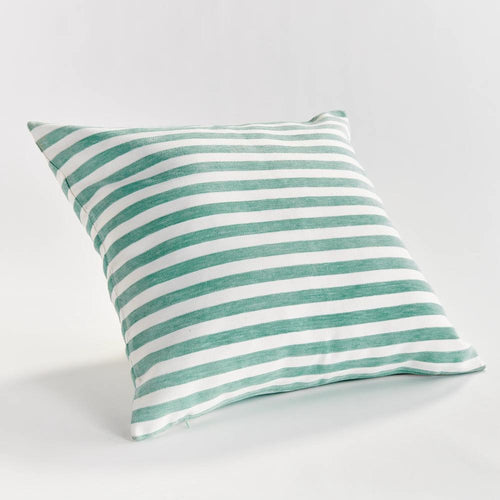 seafoam stripe outdoor square pillow