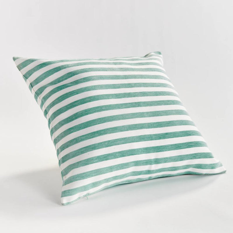 seafoam stripe outdoor square pillow