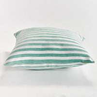 seafoam stripe outdoor square pillow