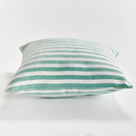 seafoam stripe outdoor square pillow