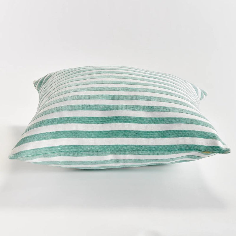 seafoam stripe outdoor square pillow