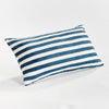 dark blue stripe outdoor lumbar pillow 