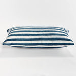 dark blue stripe outdoor lumbar pillow 