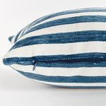 dark blue stripe outdoor lumbar pillow 