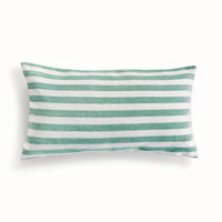 seafoam stripe outdoor lumbar pillow