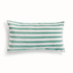 seafoam stripe outdoor lumbar pillow