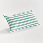 seafoam stripe outdoor lumbar pillow
