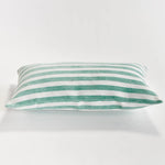 seafoam stripe outdoor lumbar pillow