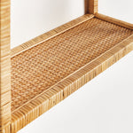 natural rattan arched wall shelf 3 tier