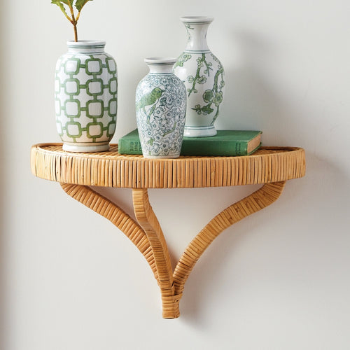 natural rattan woven wall bracket large