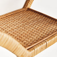 Woven rattan shelf close up
