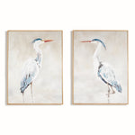 heron framed art giclee print set white blue 