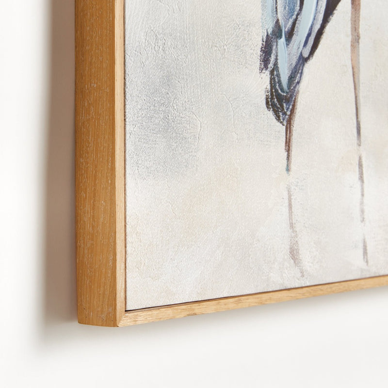 heron framed art giclee print set white blue 