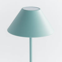Light blue lampshade on a white background