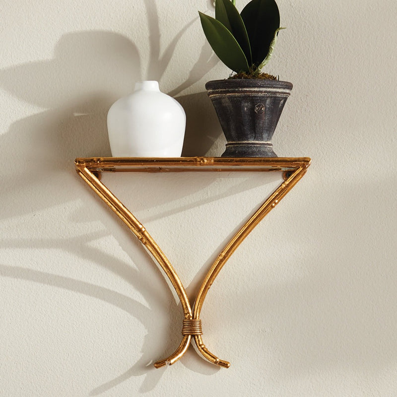 gold mirrored wall bracket