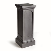 The Fibreclay Chambers Pedestal by Napa Home & Garden features a tall, rectangular form and antique black finish.