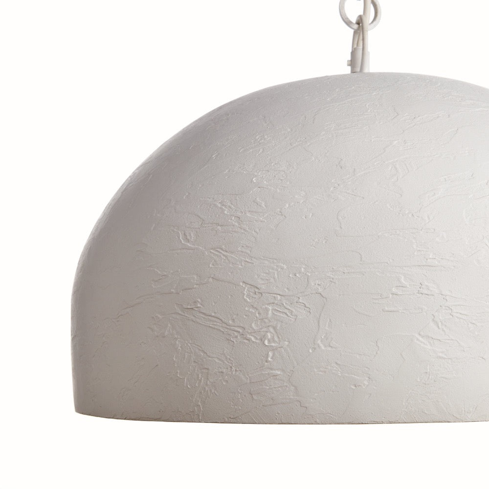 pendant white metal dome shade 