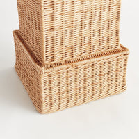 natural pedestal rattan square base