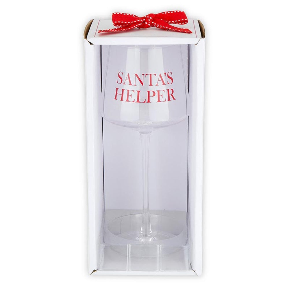 wine glass santa's helper holiday set 