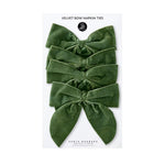 velvet green napkin ties bow set 