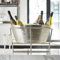 champagne wine bucket silver with stand