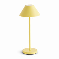 Yellow table lamp on a white background