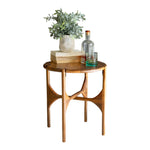 round mango wood accent table cross base