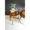 round mango wood accent table cross base