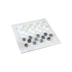 white and black marble checkers table top game decor
