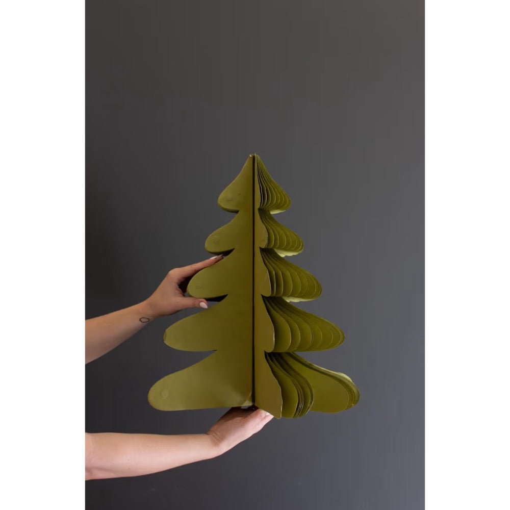  green accordian paper christmas tree