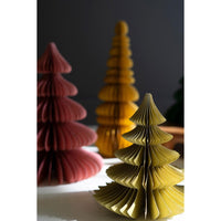 Assorted color and size jewel tone accordian paper christmas trees