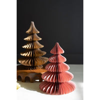Assorted color and size jewel tone accordian paper christmas trees