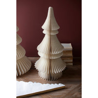 3 white accordian paper Christmas trees