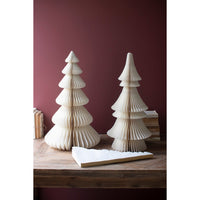 3 white accordian paper Christmas trees