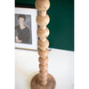 floor lamp natural turned wood off-white shade