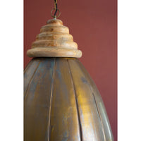 wood antique brass dome pendant light