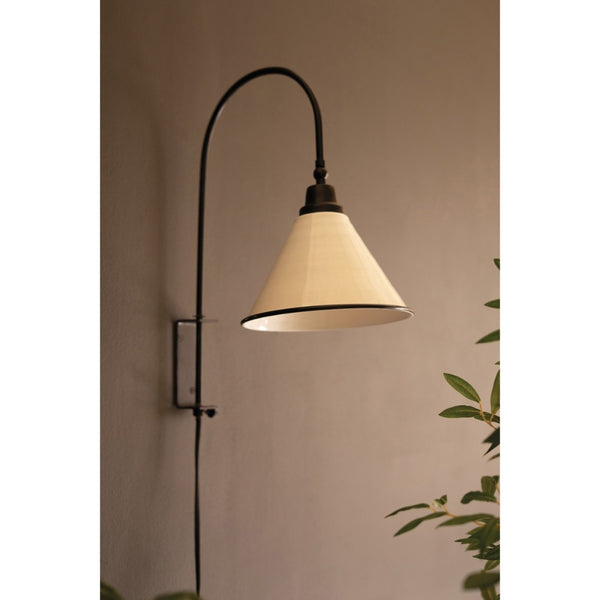 metal wall lamp swivel tapered black white