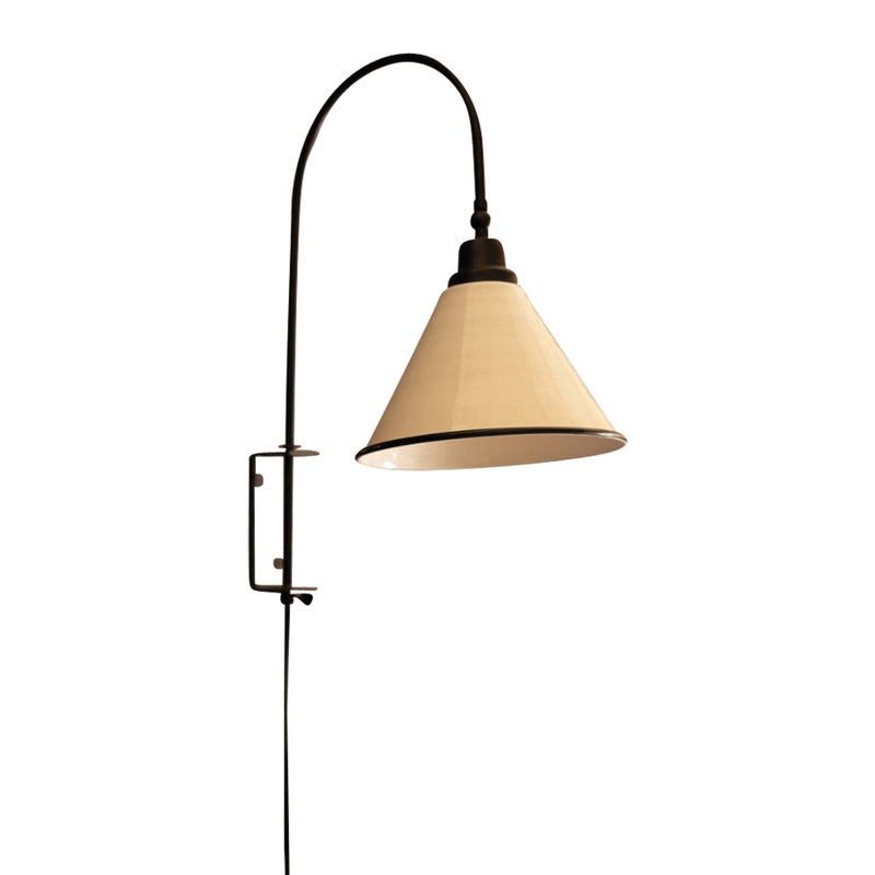 metal wall lamp swivel tapered black white