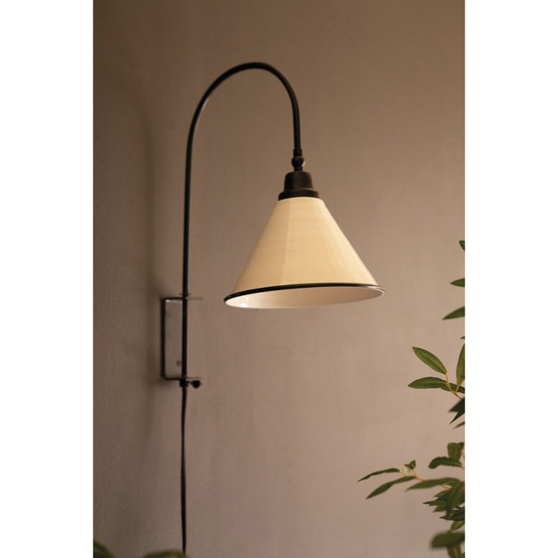metal wall lamp swivel tapered black white