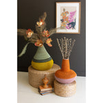seagrass orange pink bulb basket