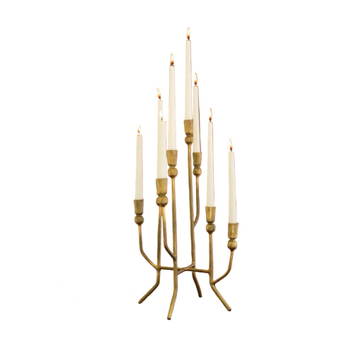 candelabra 8 taper aged gold